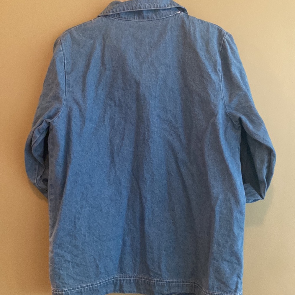 Vintage Barn Denim Embroidered Coat Jacket Shacket with Pockets - Picture 4 of 7